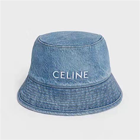 celine leather bucket hat|designer denim bucket hat.